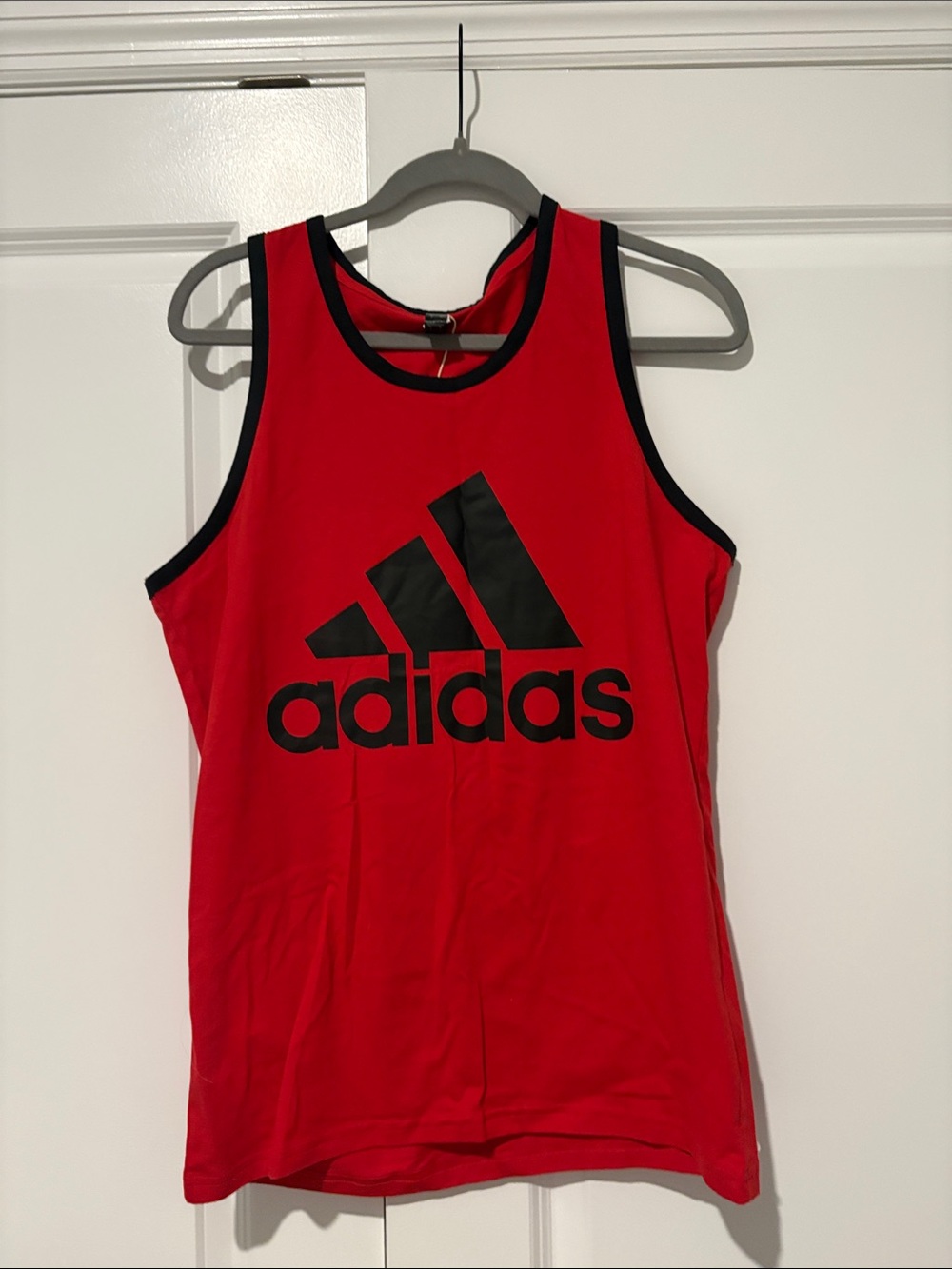 Adidas Red Tank Top with Black Logo